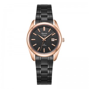 Alexandre Christie AC 8660 Rosegold Black Lady LDBBRBA